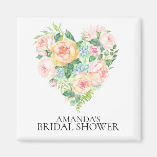 Romantic Heart Bridal Shower Favor  Magnet