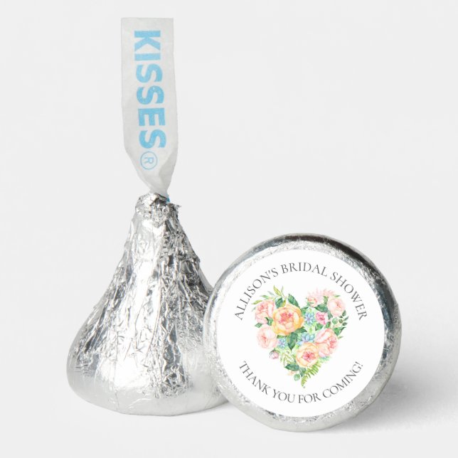 Romantic Heart Bridal Thank You  Hershey®'s Kisses® (Front)