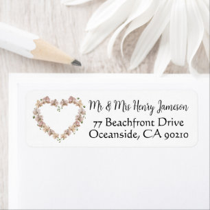 ROMANTIC Heart Classy Wedding Return Address Label