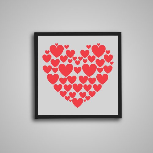 Romantic Heart Collage Valentines Day Art Poster