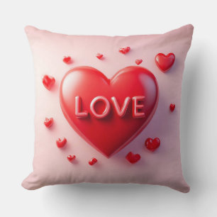 ❤️ Romantic Heart Decor For Valentine Room  Throw Pillow
