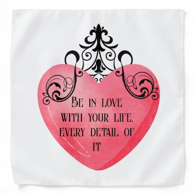 Romantic Heart Design  Bandana (Front)