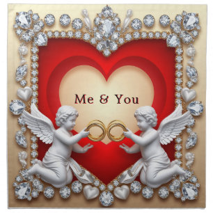 Romantic Heart Design Cloth Napkin