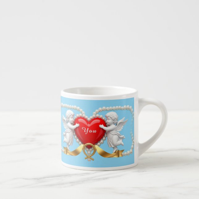 Romantic Heart Design Espresso Cup (Right)
