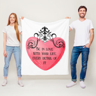 Romantic Heart Design  Fleece Blanket
