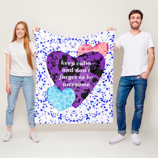 Romantic Heart Design  Fleece Blanket (In Situ)