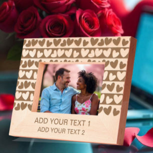Romantic Heart Design Gift with Custom Text Engraved Frames