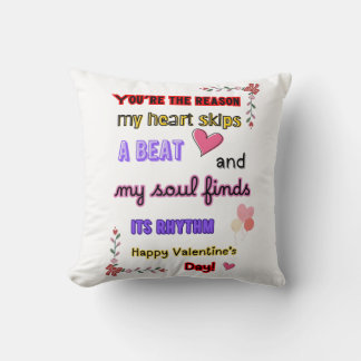 Romantic Heart Design, Love Gift for Couples Throw Pillow