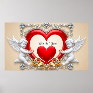 Romantic Heart Design Poster