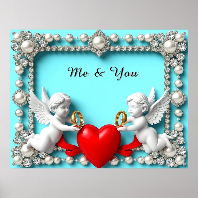 Romantic Heart Design Poster (Front)