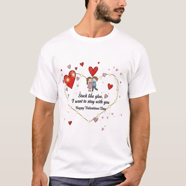Romantic heart design  T-Shirt (Front)