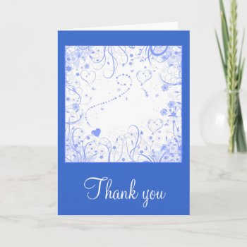 Romantic Heart Design - "thank You" Thank You Card by karanta at Zazzle