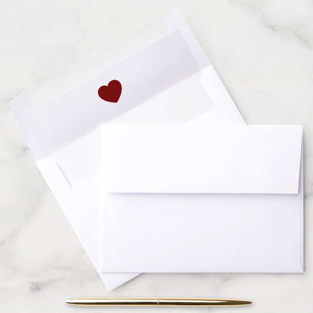 Romantic Heart Envelope Liner for Invitations (Desk)