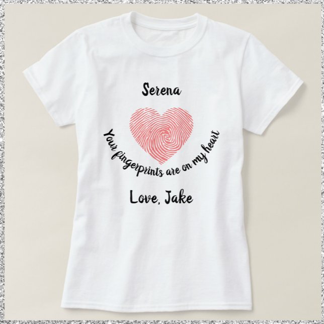 Romantic Heart Fingerprint T-Shirt (Creator Uploaded)
