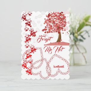 Romantic Heart Forget Me Not Sweetheart Valentine Holiday Card