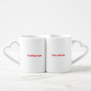 Romantic Heart Handle Mugs – “I’m Falling for You