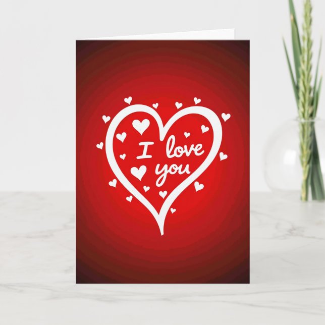 Romantic Heart I Love You Card (Front)