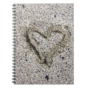 Romantic Heart in Sand Notebook
