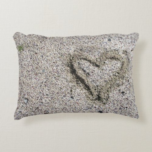 Romantic Heart in Sand Photo Accent Pillow