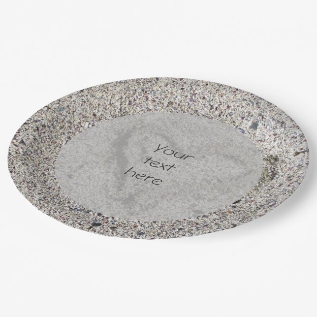 Romantic Heart in Sand photo any Text Paper Plates (Angled)