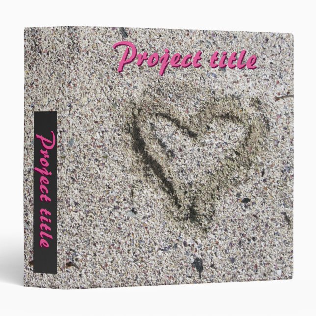 Romantic Heart in Sand Photo Binder (Front/Spine)