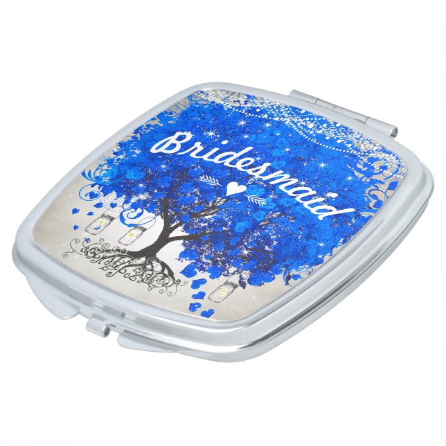 Romantic Heart Leaf Tree Bridesmaid Wedding Vanity Mirror (Turned)