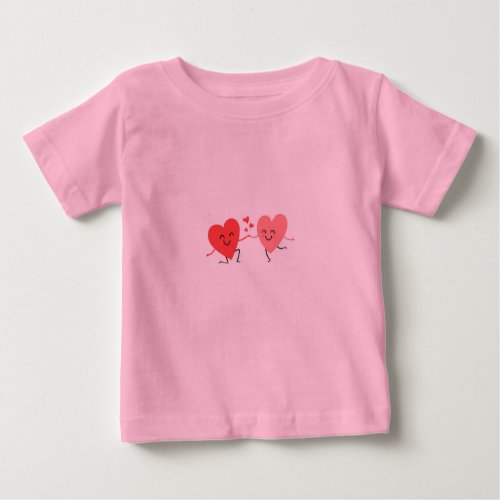 Romantic heart love exchange baby T_Shirt