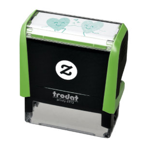 Romantic heart love exchange self-inking stamp