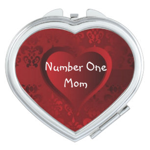Romantic heart mothers day compact mirror