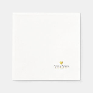 Romantic Heart of Love wife & husband names Napkins