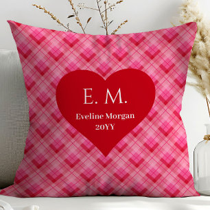 Romantic Heart Personalized Valentine Gift for Boy Throw Pillow