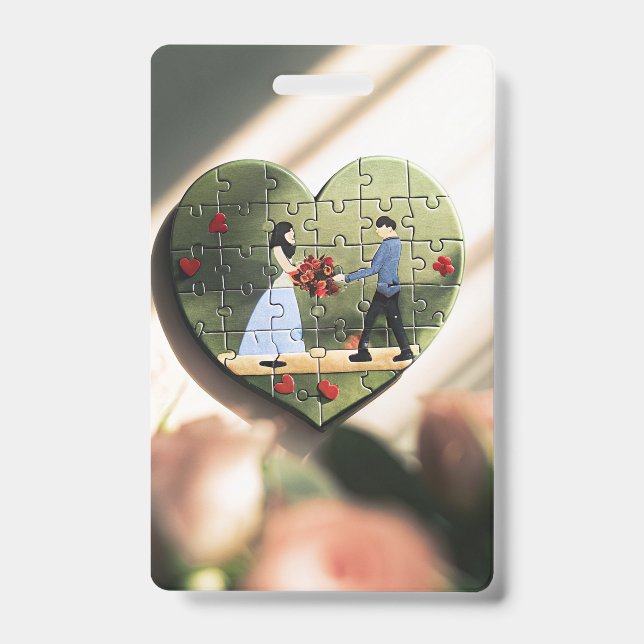 Romantic Heart Puzzle Badge (Front)