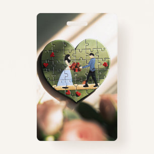 Romantic Heart Puzzle Badge