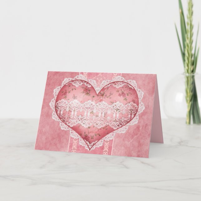 Romantic Heart Scrapbook Style Anniversary Card (Front)