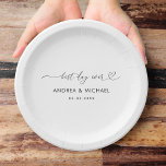 Romantic Heart Script Best Day Ever Wedding Party Paper Plates<br><div class="desc">These elegant paper plates would make a wonderful addition to your wedding supplies! Easily add your own initials by clicking on the "personalize" option.</div>