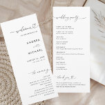 Romantic Heart Script Minimalist Modern Wedding Program<br><div class="desc">Inform your guests about wedding program with this elegant program card,  featuring heart calligraphy and your custom text. Easily add your own details by clicking on the "personalize" option.</div>