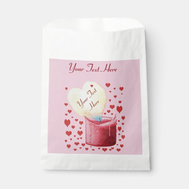 Romantic heart shaped flame for weddings favor bag (Front)