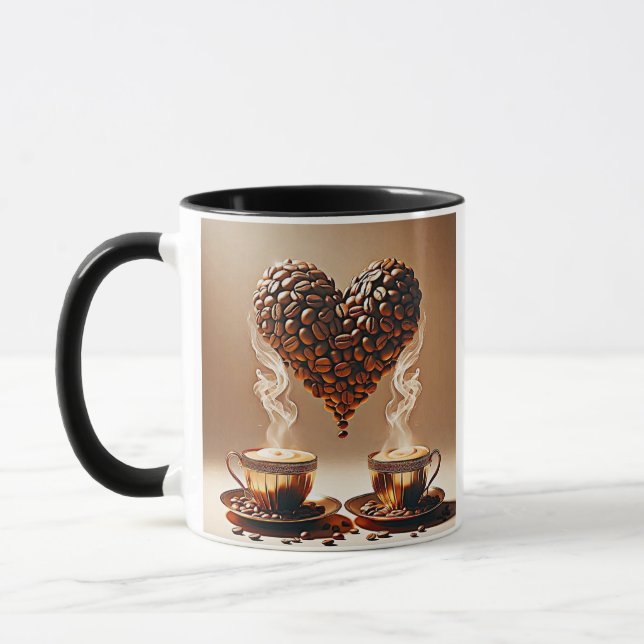  Romantic Heart-Shaped Handle Mug – Perfect Gift f (Left)