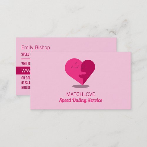 Romantic Heart Speed Dating Event Organizer Business Card