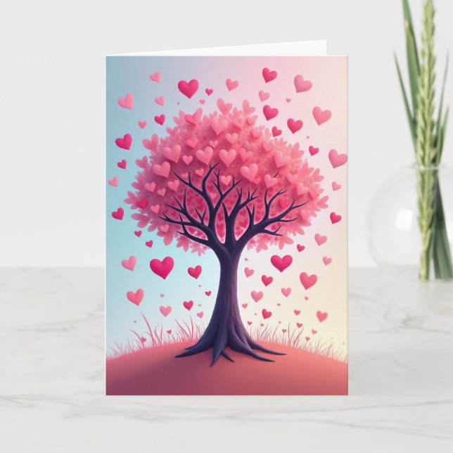 Romantic Heart Tree Card (Front)