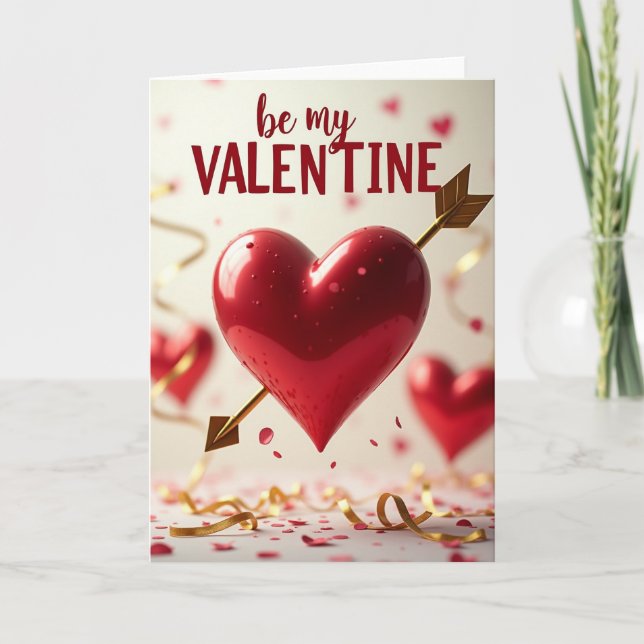 Romantic Heart Valentine Card (Front)