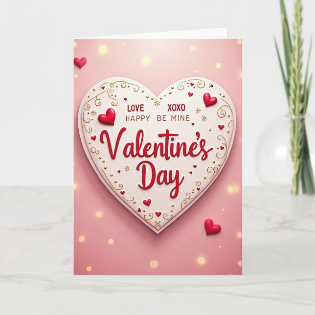 Romantic Heart Valentines Day Card (Front)