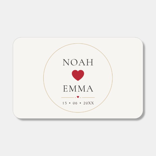 Romantic Heart Wedding Matchbox | Personalized  Matchboxes (Front)