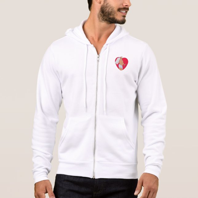 Romantic Heart With an Unusual Cupid Hoodie (Front)