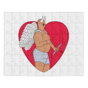 Romantic Heart With an Unusual Cupid Jigsaw Puzzle