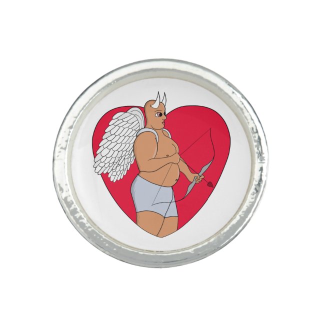 Romantic Heart With an Unusual Cupid Ring (Front)