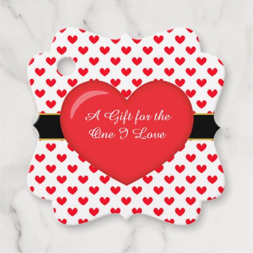 Romantic Hearts and Black Band Heart Favor Tags