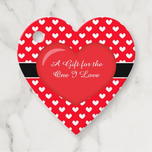 Romantic Hearts and Black Band Heart Favor Tags