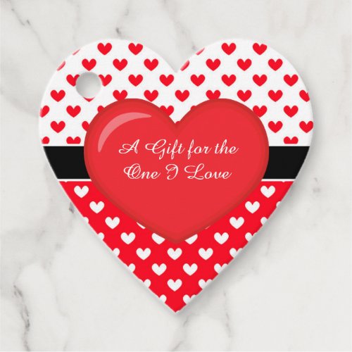 Romantic Hearts and Black Band Heart Favor Tags