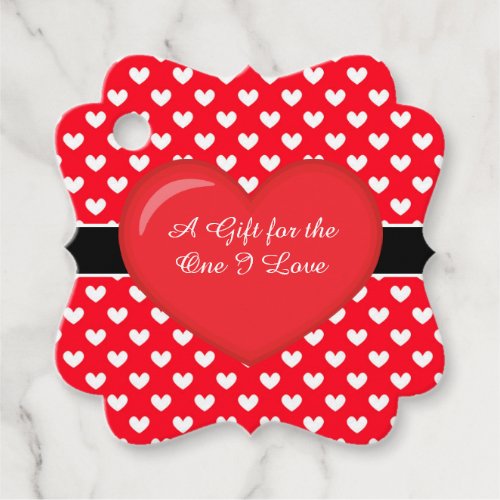 Romantic Hearts and Black Band Heart Favor Tags